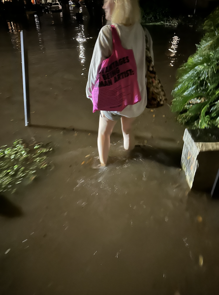 Heavy storms flooded Willow St. to almost knee-length on Saturday night.